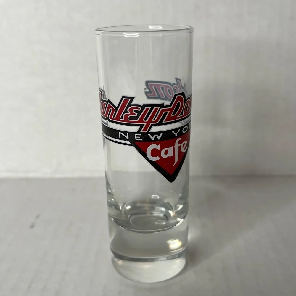 Harley Davidson Cafe New York‎ Tall Shot Glass Motorcycles 4” H